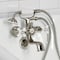 Kingston Brass Tub Wall Mount Clawfoot Tub Faucet with Hand Shower, Brushed Nickel KS225PXSN - alternate 4
